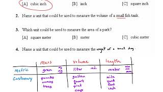 Appropriate Units of Measurement - Examples