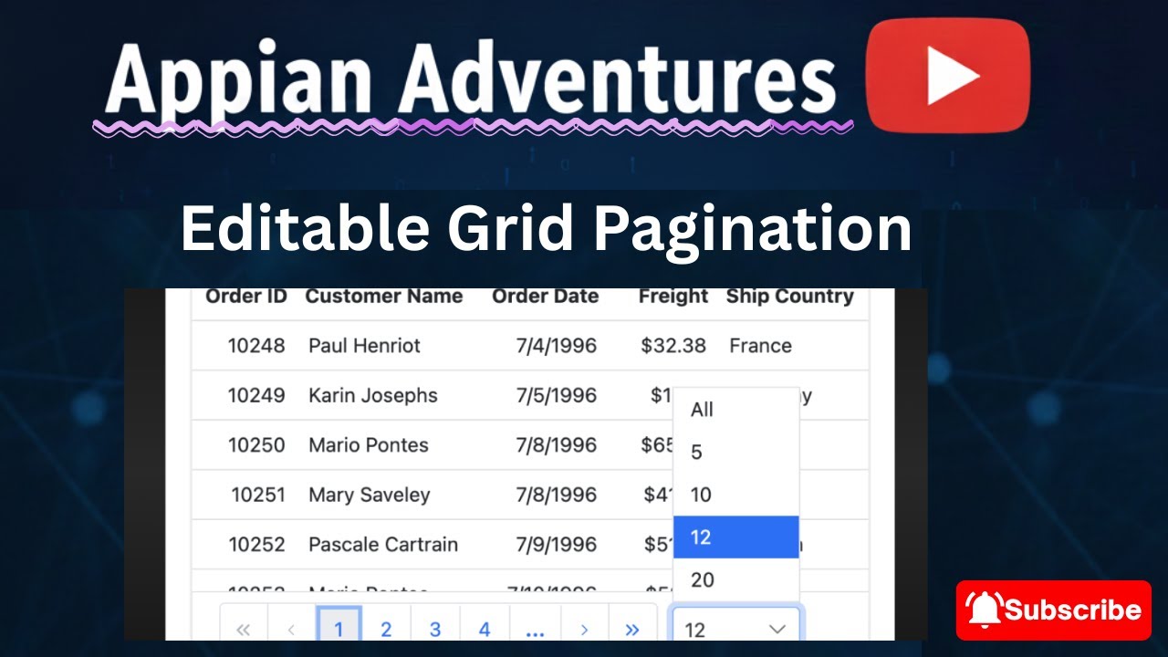 Appian Editable Grid Pagination
