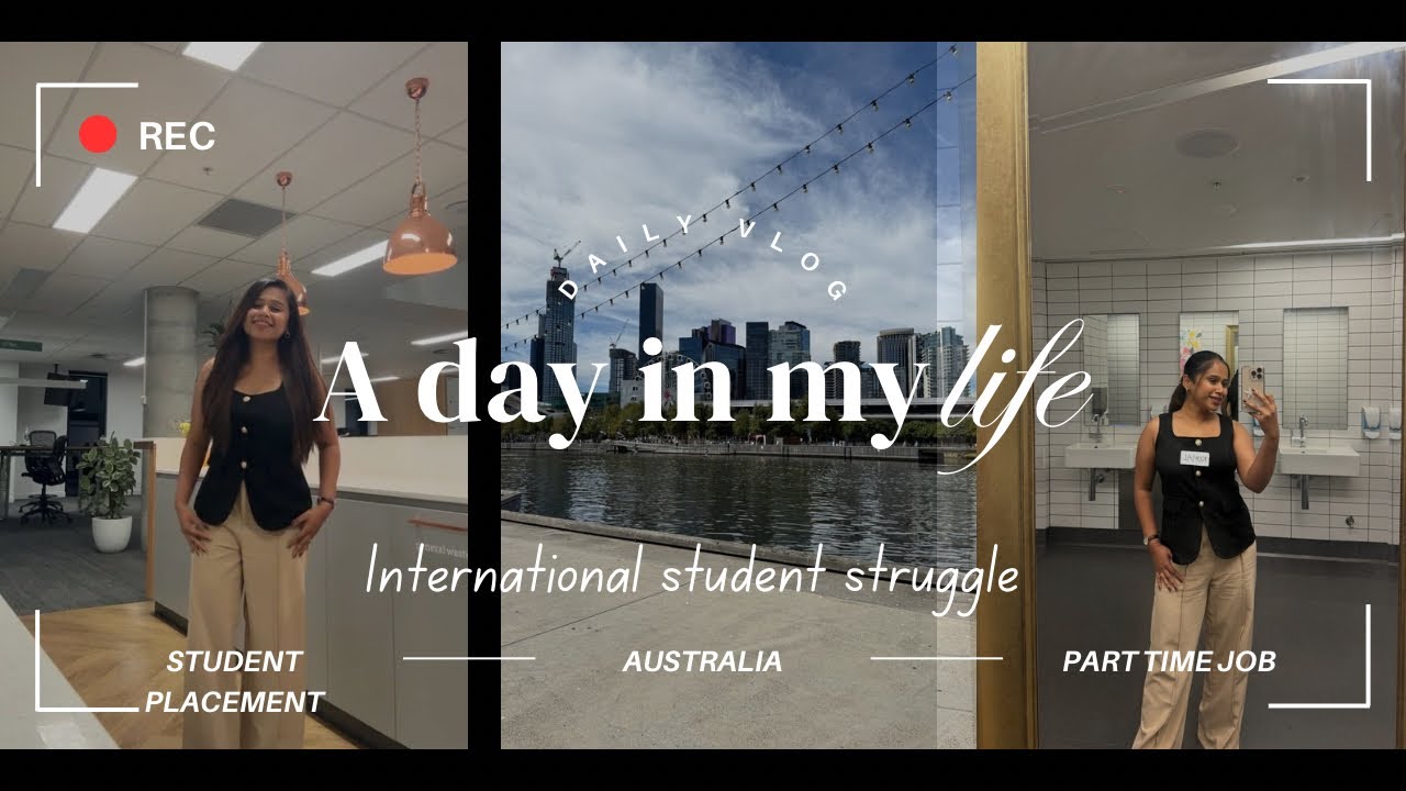 Studying masters in Information system | working part time | student placement | food | busy day