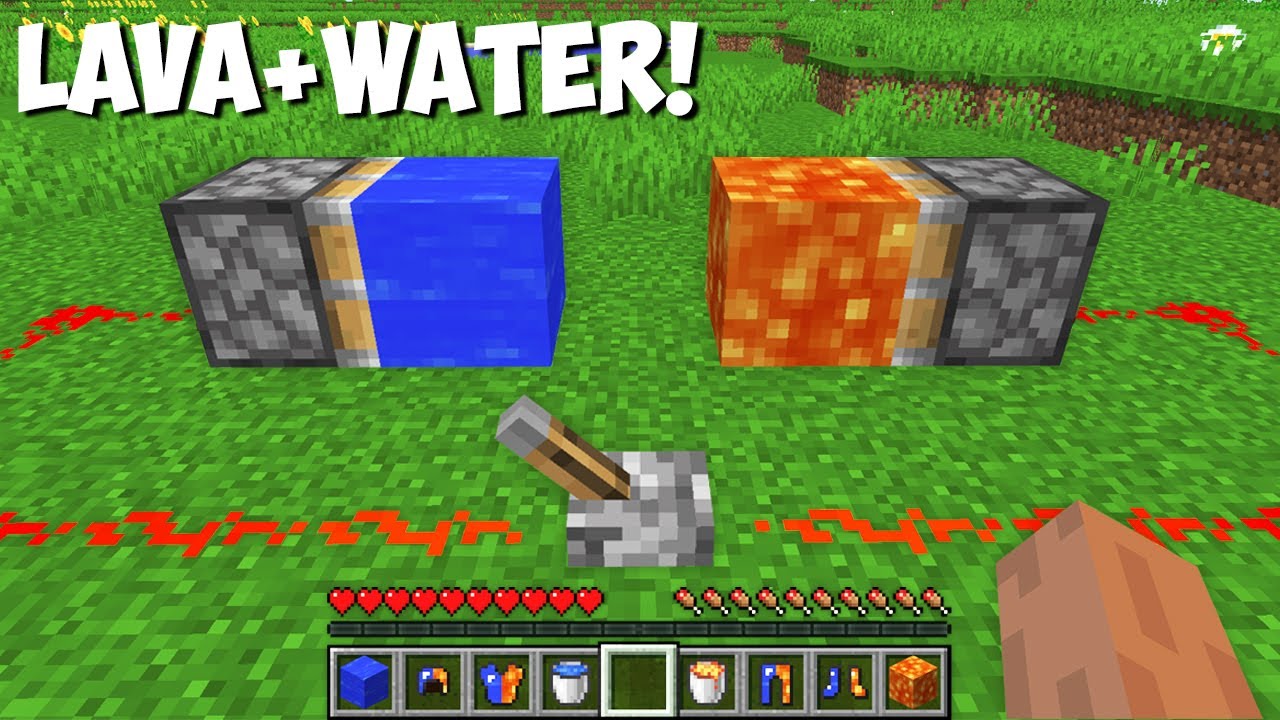 What HAPPENS if you COMBINE LAVA BLOCK AND WATER BLOCK in Minecraft