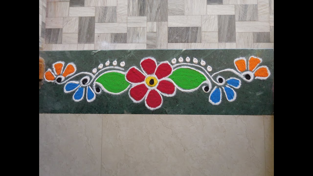 Daily border rangoli designs Door border rangoli designs Border