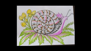 Snail zentangle art | easy zentangle | what is zentangle art #art #zentangleart ##snail #doodle #zen
