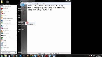 Disable Aero Snap (the Mouse Drag Window Arranging Feature in Windows 7) Step By Step Tutorial.avi