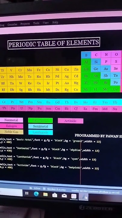 I MADE THE PERIODIC TABLE OF ELEMENTS USING PYTHON #pawansrikanth # ...