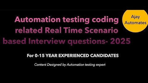 Automation coding interview questions | Real time scenario | Selenium Java| Interview preparation