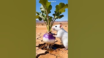 The rats saved the turnip plant from drying out by watering it #ai #tree #save #water