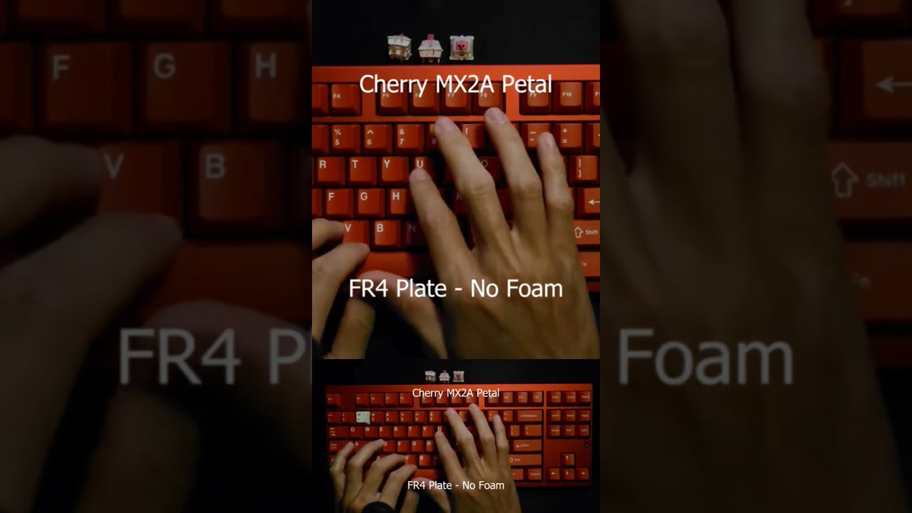 Cherry MX2A Petal light clack tactile FR4/CF/PC Sound test 