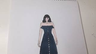 رسم فستان سهره سهل جداً 2 Drawing an evening dress is very easy