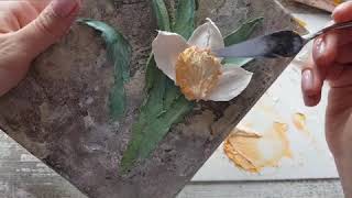 видео: Нарцисс в технике скульптурная живопись картинка: Нарцисс в технике скульптурная живопись