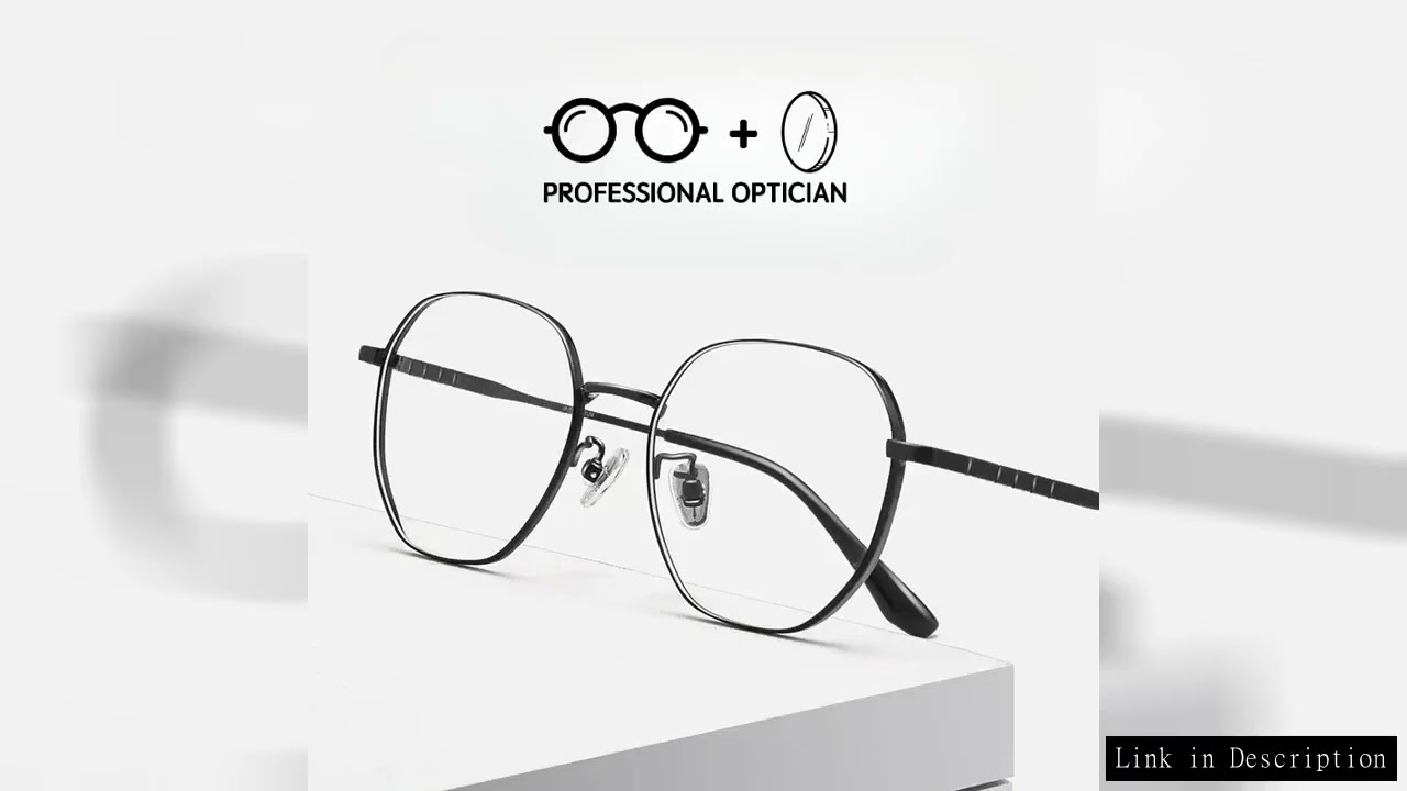 Polygon Retro Ultra Light Pure Titanium Myopia Hyperopia Astigmatism Anti Blue Light Prescription Op
