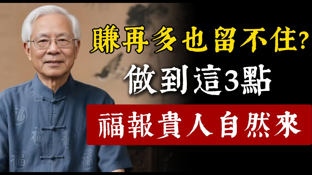 辛苦打拼卻財庫空空？做到這3點，福報、財祿會自動上門！
