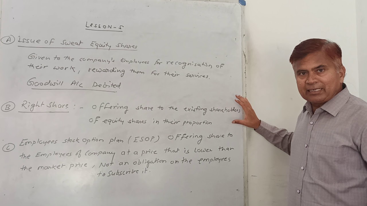 Issue of Sweat Share | By Umesh Dhoot| Class 12 | Accounts | Lesson 5