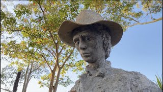 DIY life size concrete garden sculpture, statue, garden art from recycled junk