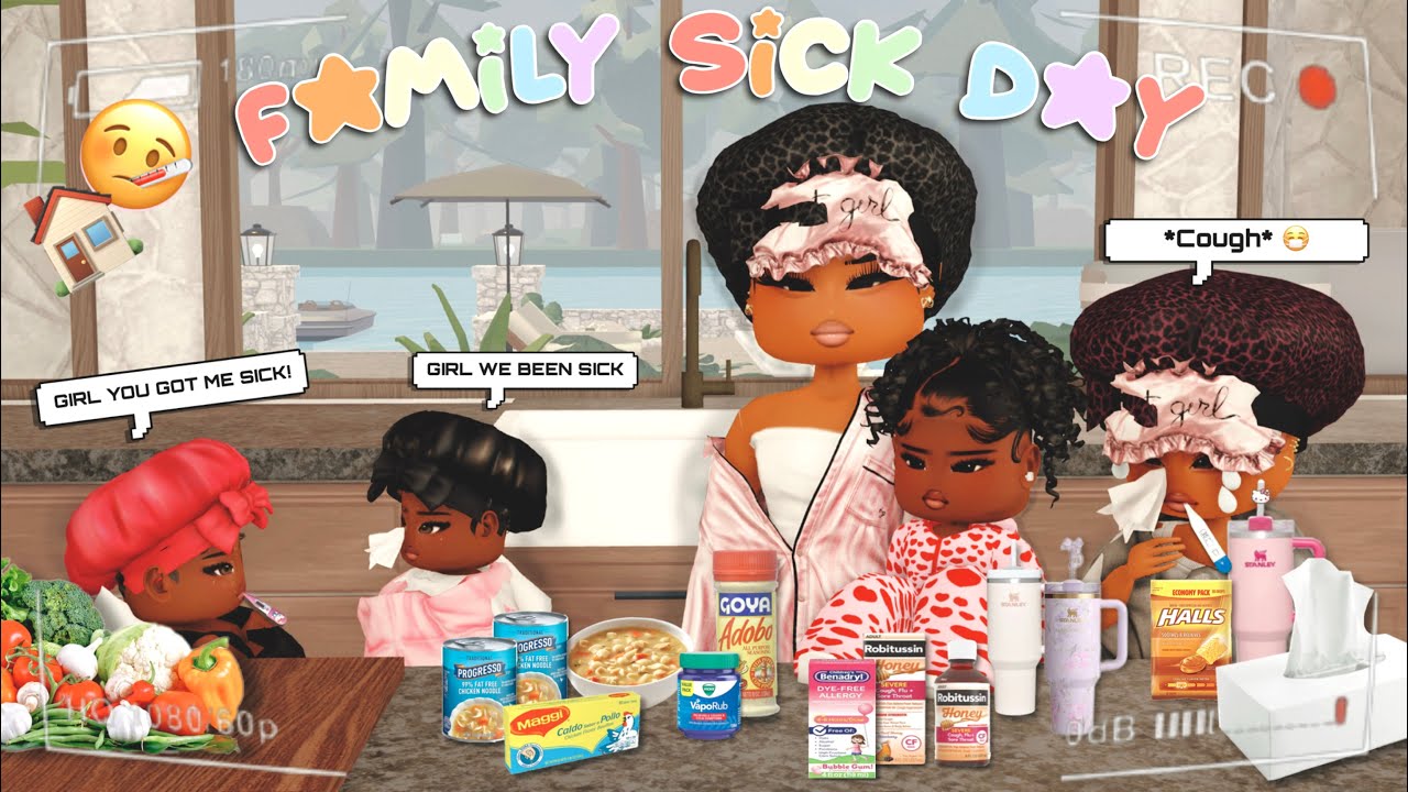FAMILY SICK DAY MORNING ROUTINE! *STAYED HOME FROM SCHOOL* | BERRY AVENUE ROLEPLAY *Roblox Roleplay*