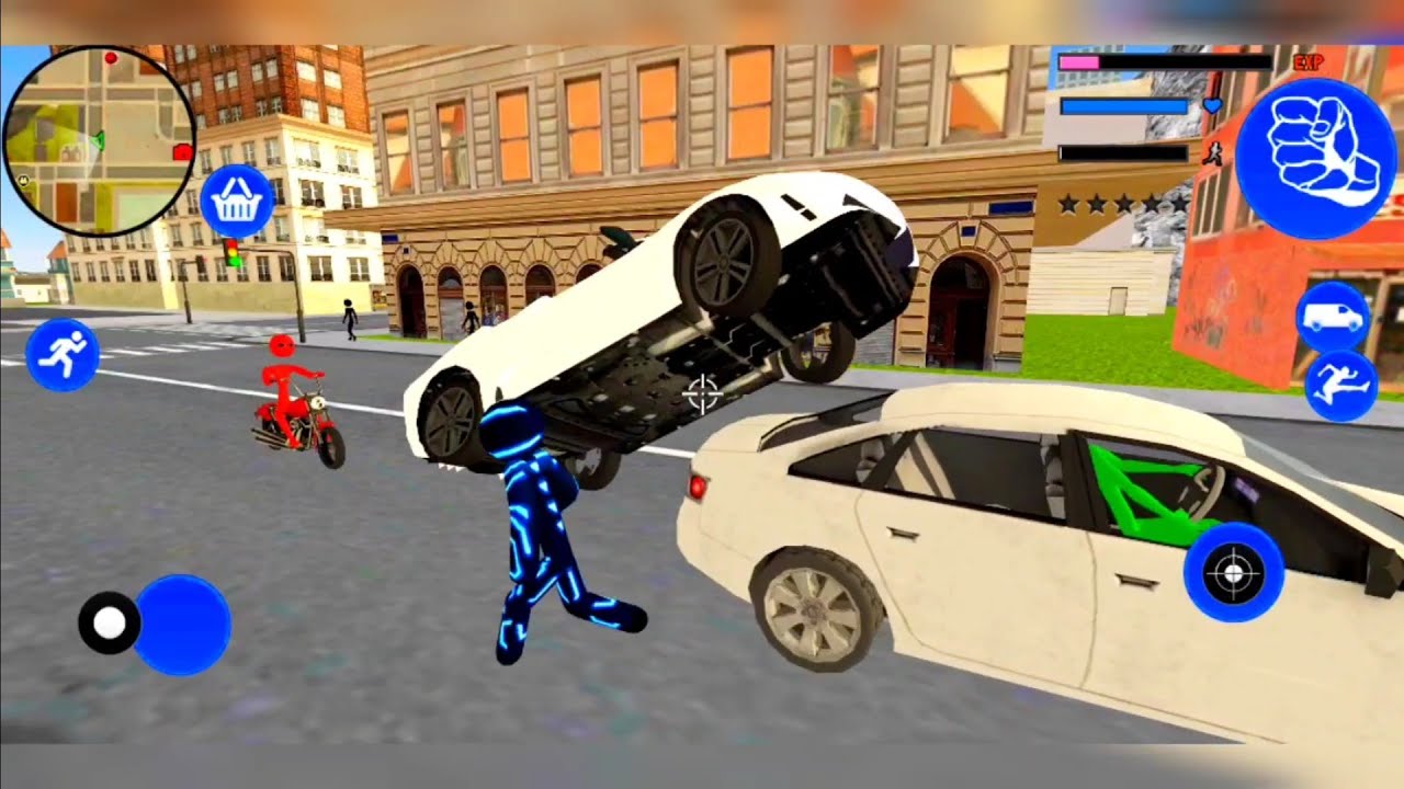 Black Iron Stickman Rope Hero City Gangstar Mafia