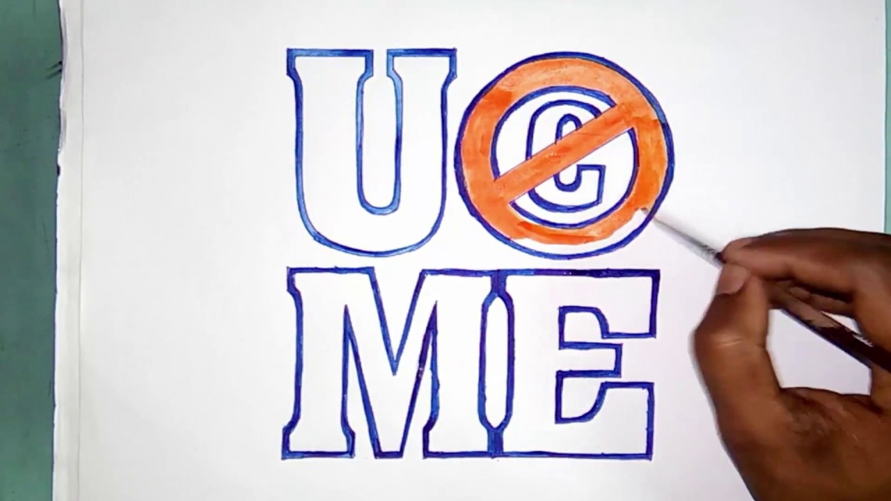 How To Draw The Wwe Player John Cena Uc Me Logo Youtube