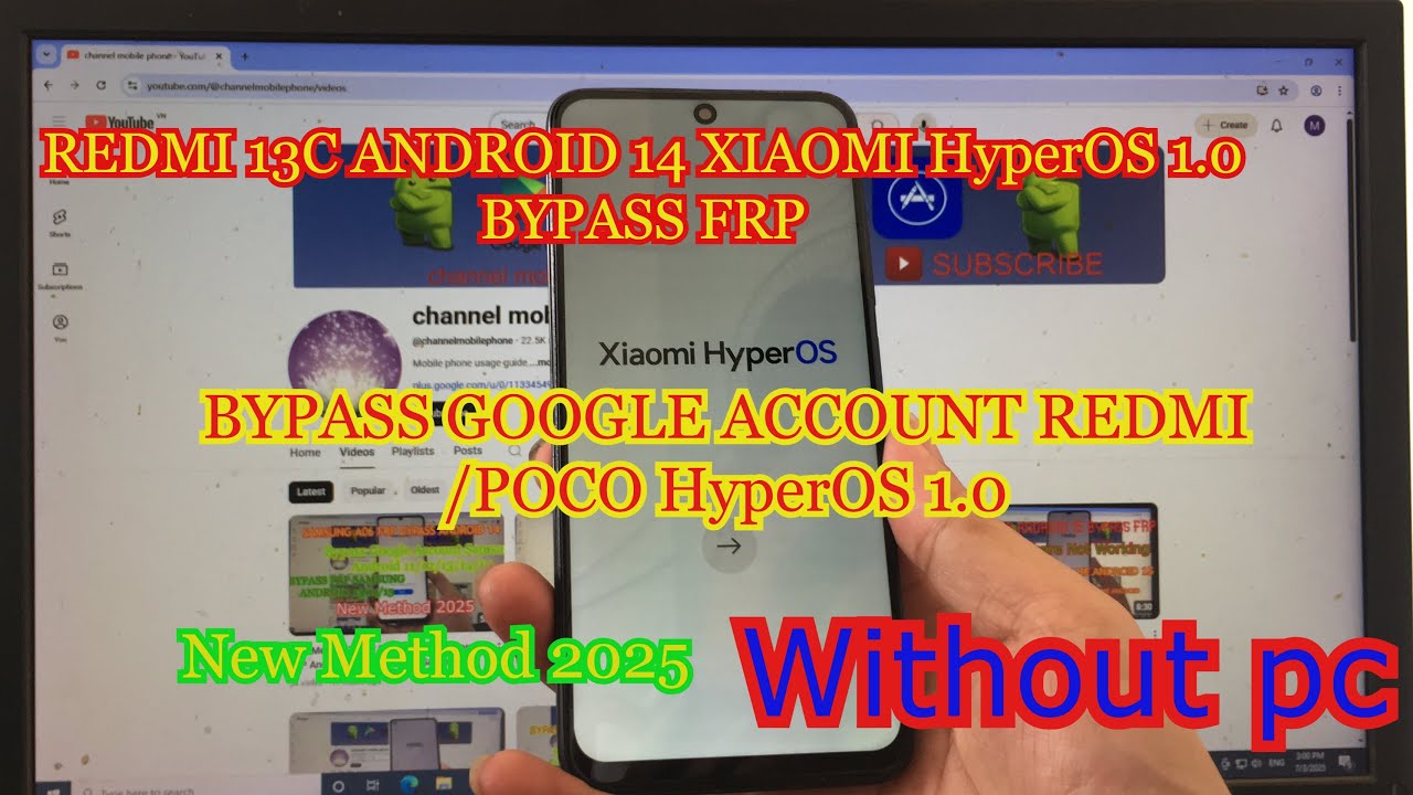 Redmi 13C Android 14 Bypass FRP HyprerOS 1.0 | Bypass Google Account Redmi /poco Xiaomi HyperOS 1.0