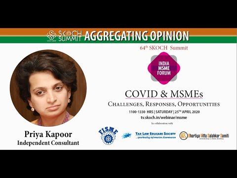 Priya Kapoor at 64th SKOCH Summit: India MSME Forum - COVID & MSMEs
