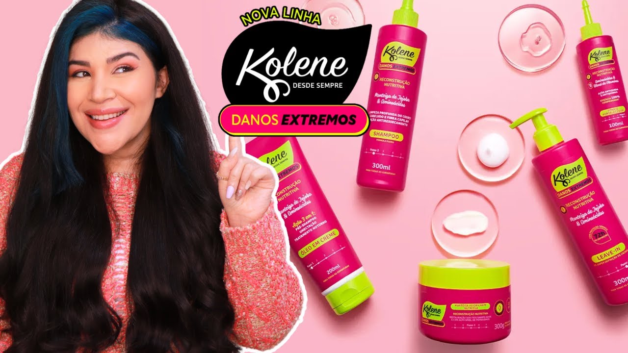 ❤️KOLENE DANOS EXTREMOS: Reconstrução Nutritiva para cabelos danificados [No/Low Poo/Vegano]