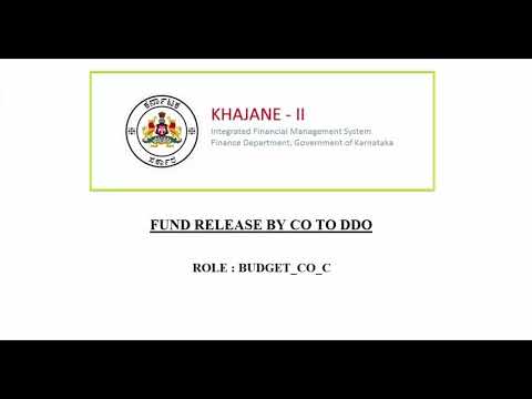 Khajane2 How to Release Fund From CO to DDO in BUDGET_CO_C Login