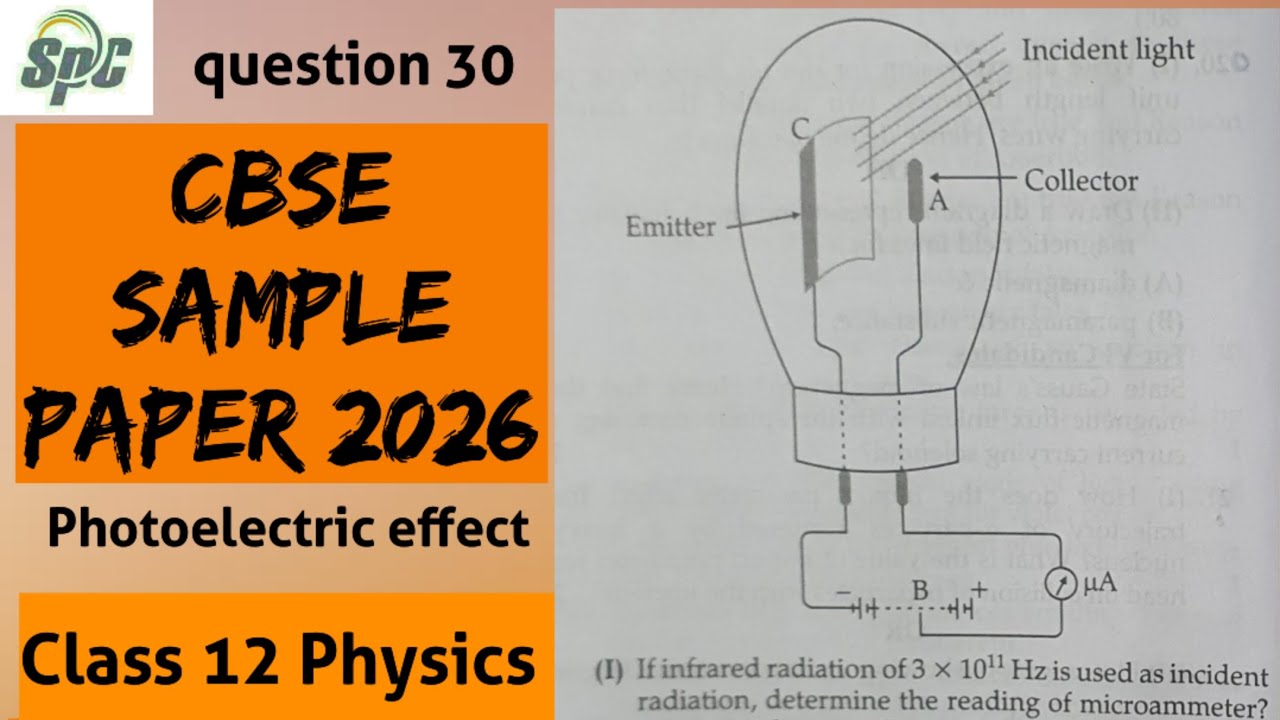 Class 12 physics CBSE Sample Paper 2026 Solution  | Q30 If infrared radiation of 3 × 10 ^11 Hz is us