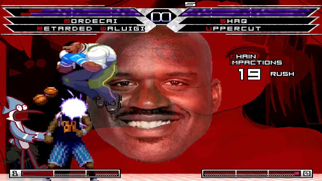 KOF MUGEN Tag Team Mordecai & Retareded Waluigi VS Shaq & Uppercut