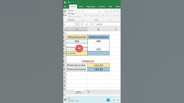 Rumus Penjumlahan dan Pengurangan di EXCEL #tutorialmicrosoftexcel #shorts
