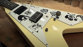 Refret to stainless steel and restoration of a Gibson Flying V