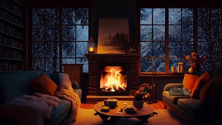 🔴 Deep sleep with fireplace and blizzard sounds | Cozy wonderland winter from insomnia | ASMR ❄️