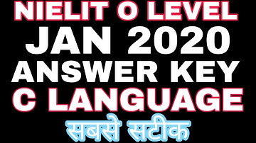 JAN 2020 O-LEVEL C PROGRAMMING ANSWER KEY