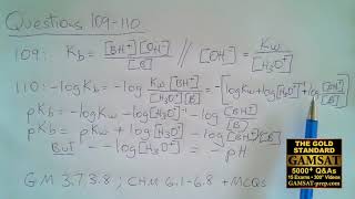 GAMSAT Practice Test 3 by ACER, Questions 109-110, Worked Solutions and Strategies by Gold Standard