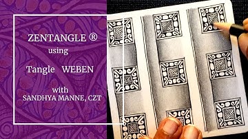 Zentangle® Mini Project with Tangle WEBEN, beginners tutorial