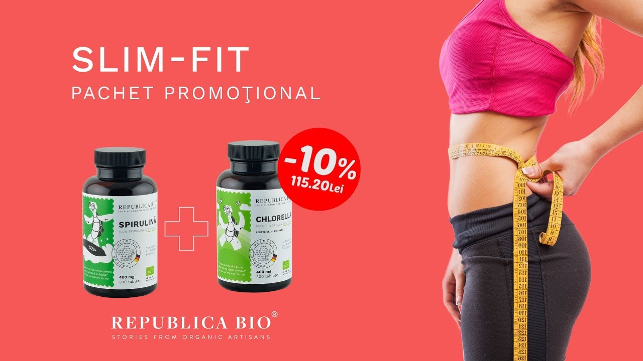 Slimfir, pachet promotional Spirulina + Chlorella Republica BIO