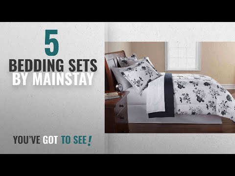 top-10-mainstay-bedding-sets-[2018]:-mainstays-8pc-opp-black-white-floral-bed-in-bag-comforter-set