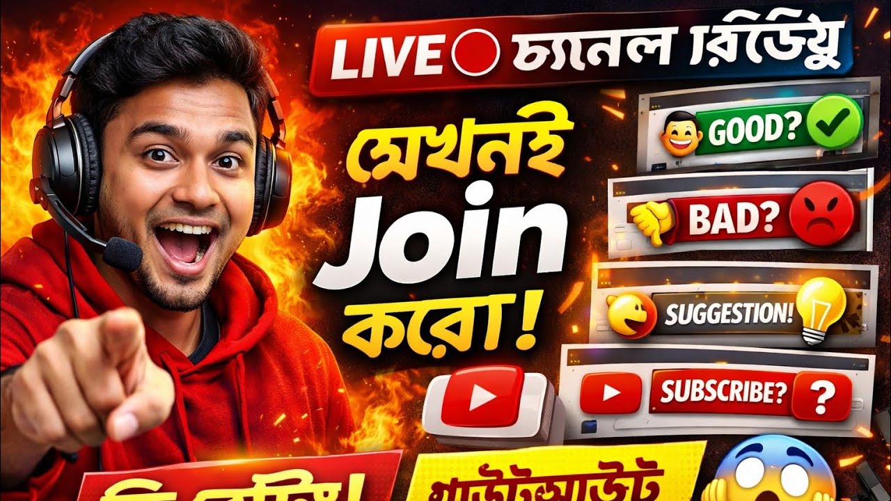 LIVE 🔴 সাবস্ক্রাইবারদের চ্যানেল রিভিউ | এখনই Join করো! 😱