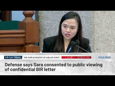 Defense says Sara consented to public viewing of confidential BIR letter
