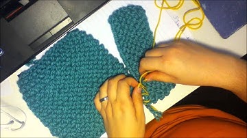 Vertical to horizontal seaming - Garter Stitch