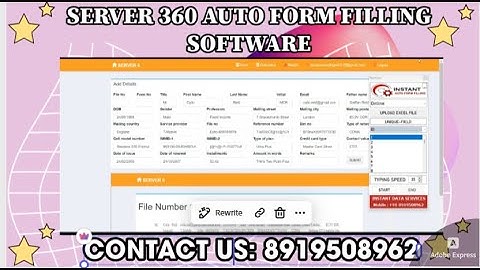 Online server 360 Data entry Form Filling Auto typing Software| Auto Form Fill-up Software
