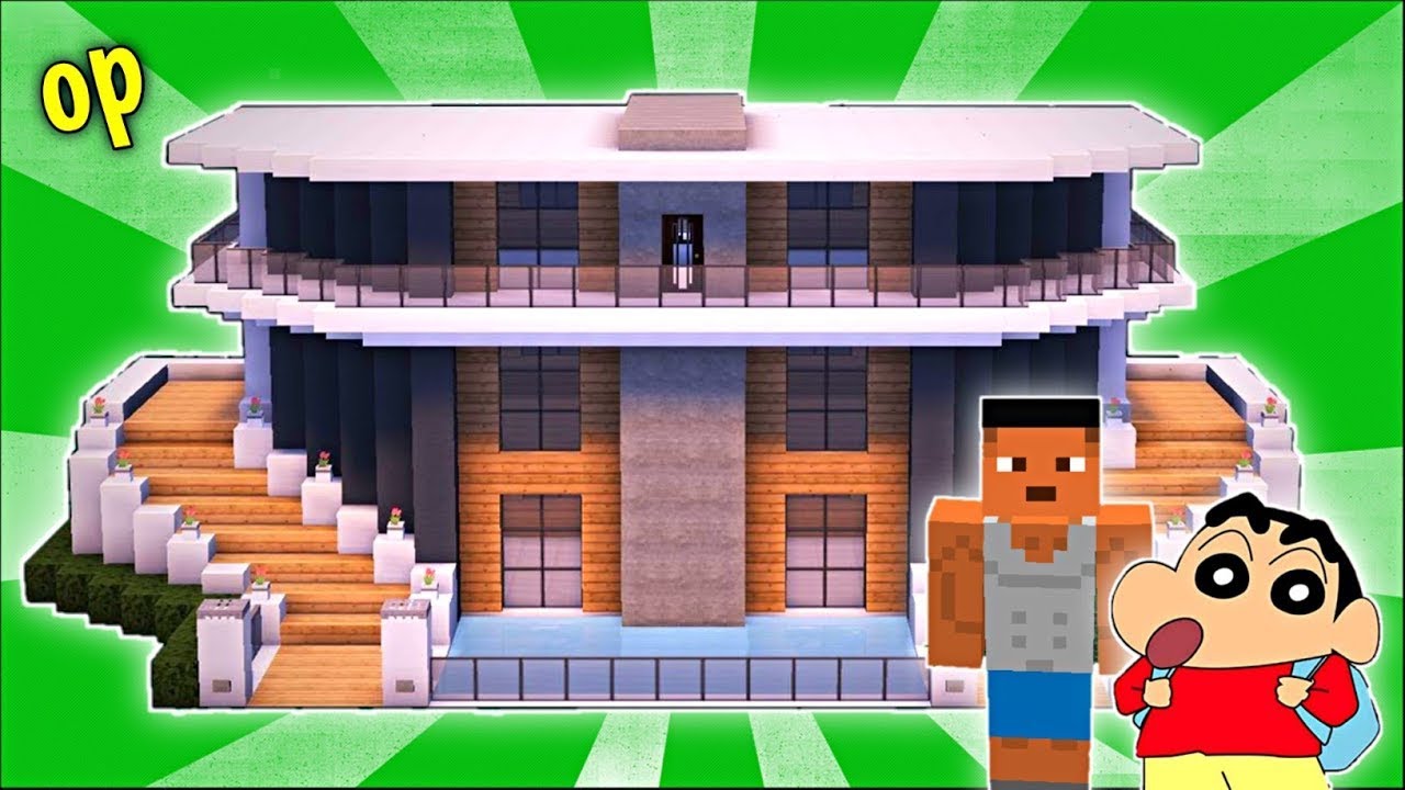 Building Blocks Minecraft Shin SHINCHAN Made An ULTIMATE MODERN HOUSE In Minecraft - YouTube