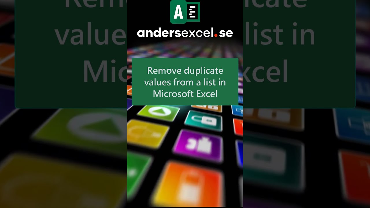 Ta Bort Dubbletter Fran En Lista I Microsoft Excel Shorts Youtube