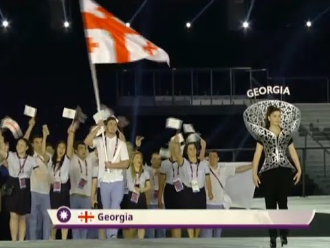 საქართველოს დელეგაციის გამოსვლა პირველი ევროპული თამაშების გახსნაზე