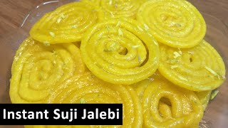 Suji & Wheat Flour Homemade Instant Crispy Jalebi Recipe - Without Maida, Baking Soda & Yeast Jalebi