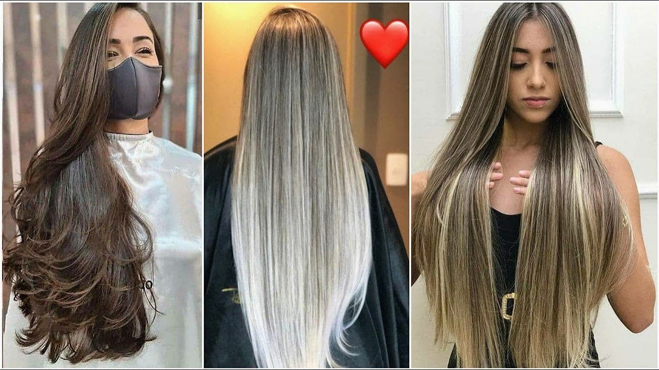 Cabelo Longo. Modelo De Mulher Bonita Com Cabelo Liso Liso Liso