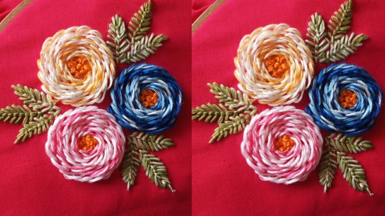 Beautiful Flower Design tutorial hand embroidery Flower Design for