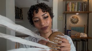 ASMR Brushing anxiety out your hair ♡ Guided meditation ASMR for stress relief 
