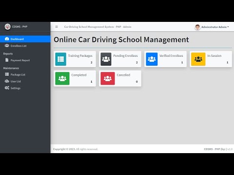 Online Car Driving School Management System in PHP My SQL with source code