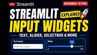 Streamlit Input Widgets Explained 🚀 | Text, Slider