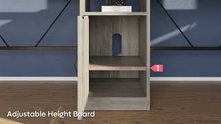 Lift Top L Shaped Desk 60 Inch with Cabinet Height Adjustable Standing Computer Desk