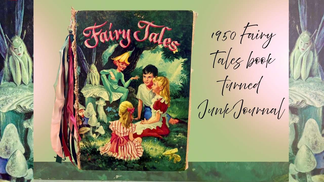 1890年 ヴィクトリアン絵本 ジャンクジャーナル ideal he fBIB Vintage Fairy Tales Junk Journal Flip Through by Hyperstamper