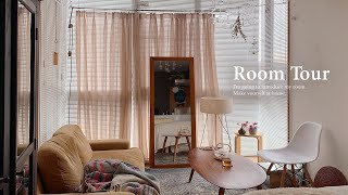 【ルームツアー】1R｜一人暮らし大人女子の小さな部屋｜お気に入りのインテリアと間接照明でリラックスできる空間づくり｜40代｜東京都｜9畳・ワンルーム｜Japanese  room tour